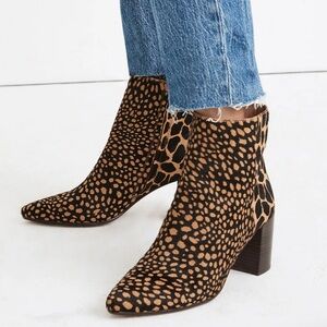 Madewell The Fiona Boot in Spot Mix Calf Hair